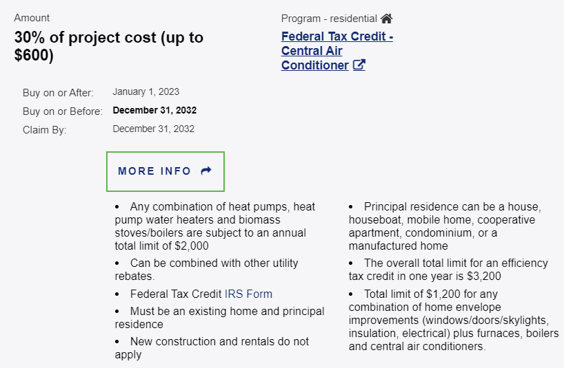 Residential Federal Tax Credit - Central Air Conditioner