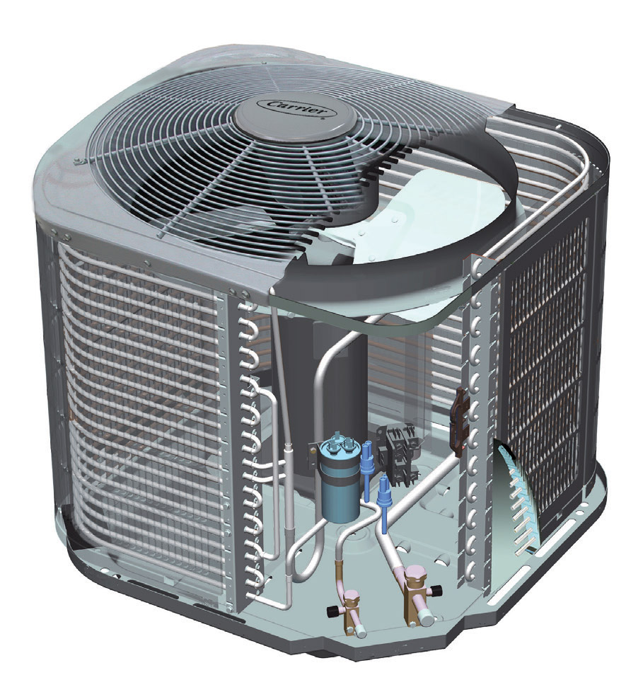 PERFORMANCE 17 AIR CONDITIONER cutaway view showing coil and compressor